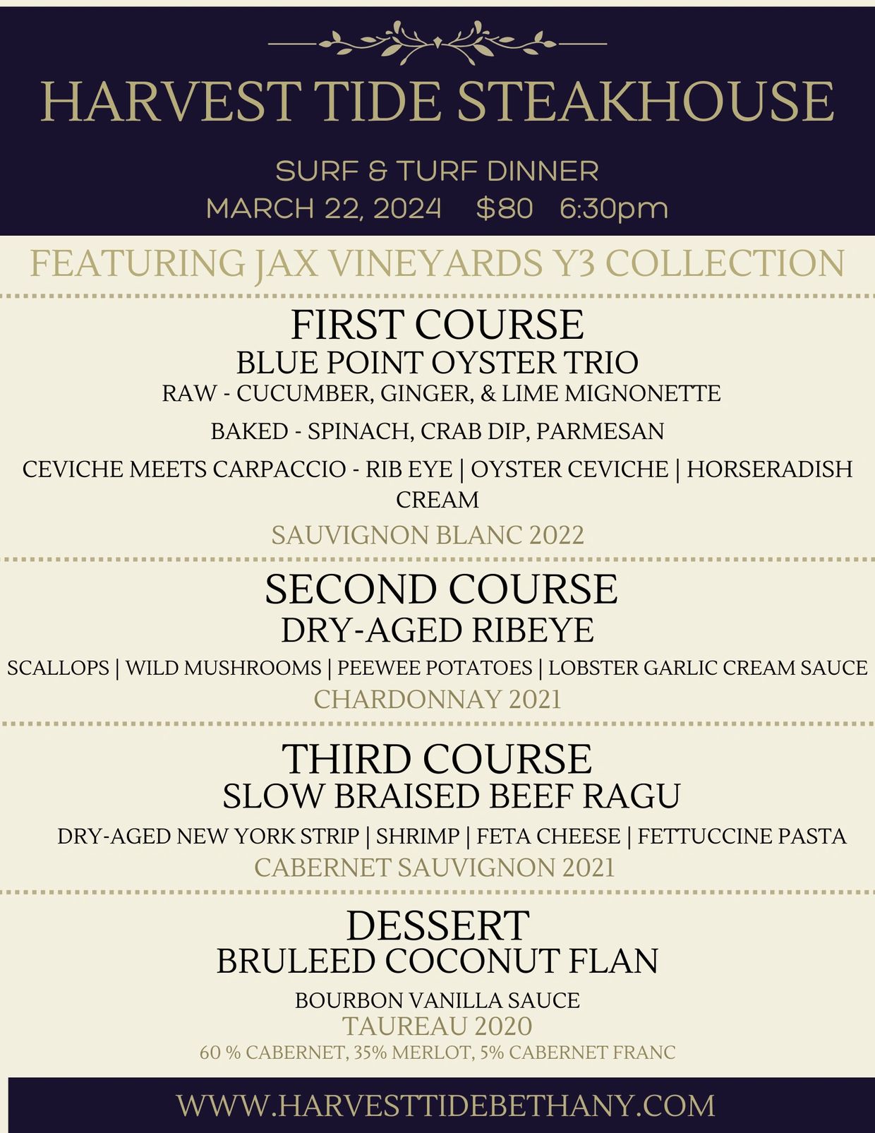 EVENTS Harvest Tide Steakhouse Restaurant Bethany Beach, DE